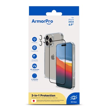 آرمربرو iPhone 16 Pro Max,غطاء خلفي للهاتف الذكي,شفاف