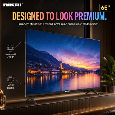نيكاي 65 بوصة تلفزيون ذكي,دقة 4 كيه كيو ليد,60 Hz,اسود,NIK65MEU4QLED