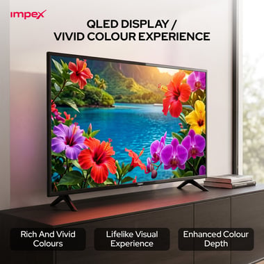 امبيكس 40 بوصة تلفزيون ذكي,دقة كاملة كيو ليد,60 Hz,اسود,Impex 40 Inch QLED Smart Android TV