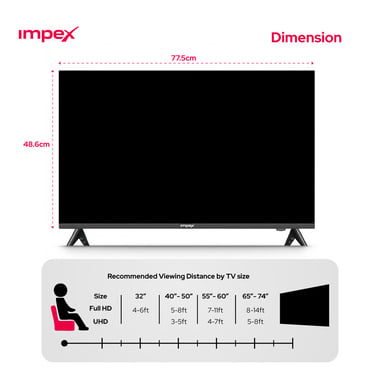 Impex 32" Smart Tv,Hd Led,60 Hz,Black,Impex Xyra 32 Smart Hd Led Tv