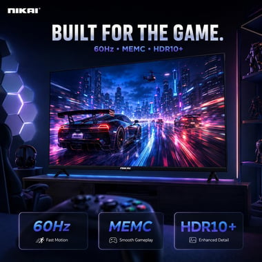 نيكاي 75 بوصة تلفزيون ذكي,دقة 4 كيه كيو ليد,60 Hz,اسود,NIK75MEU4QLED