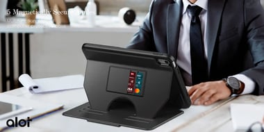 ألوت iPad 9th Generation (10.2-inch) حافظة كمبيوتر لوحي بغطاء خلفي,أسود