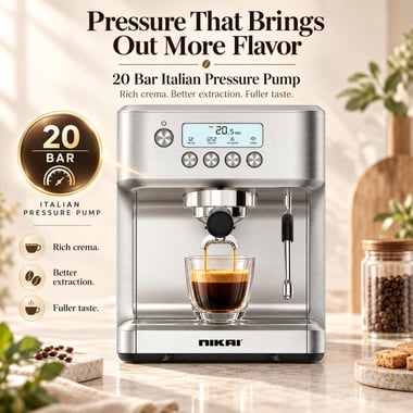 Nikai Espresso Machine,Silver