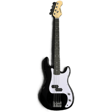 Unistar Bass Guitar Beginner,Left-Handed,4 Strings,All Ages,Black