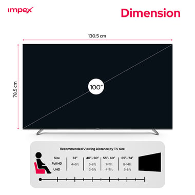 Impex 100" Smart Tv,4k Qled,144 Hz,Black,100qlc2r120