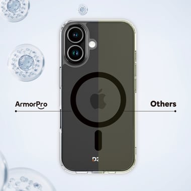 آرمربرو iPhone 16,غطاء خلفي للهاتف الذكي مع ماغ سيف,شفاف