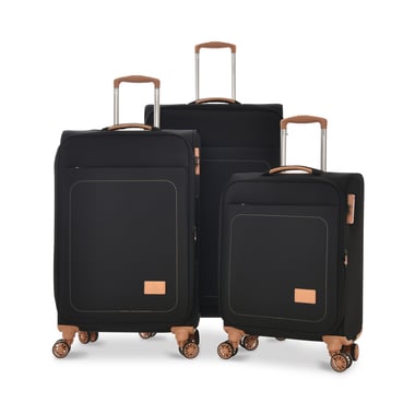 Track Luggage Set Of 3 (20"/24"/28"),3 Pieces,Black