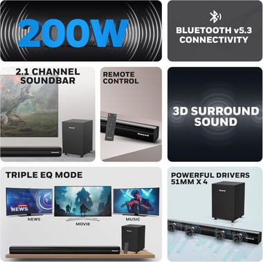 هوني ويل HC000259/AUD/SB/U3000/BLK ساوند بار,,أسود