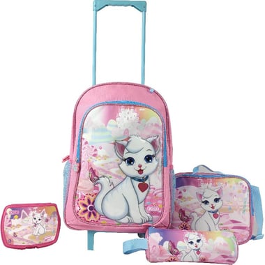 Roco Cat 5-in-1 Value Set Trolley Bag with Accessory, Pink/Blue