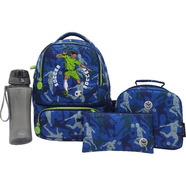 Atrium Classic Soccer 4-in-1 Value Set Backpack with Accessory, Blue