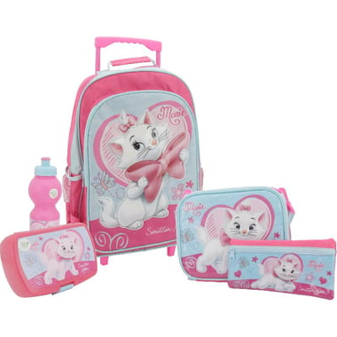Disney Marie 5-in-1 Value Set Trolley Bag with Accessory, Pink/Multi-Color