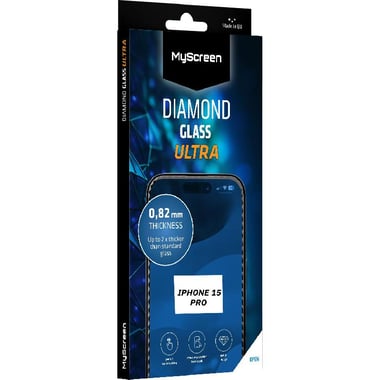 MyScreenPROTECTOR Diamond Glass Ultra Smartphone Screen Protector, Glass with Edge Grinding Process Design, for iPhone 15 Pro