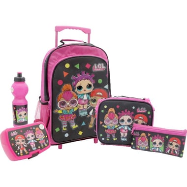 MGA Entertainment LOL Surprise 5-in-1 Value Set Trolley Bag with Accessory, Pink/Black/Multi-Color