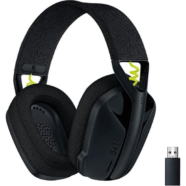 Logitech G435 LIGHTSPEED Gaming Headset, Wireless, USB (Charging), Built-in Microphone, Black/Neon Yellow