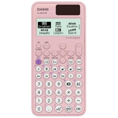 Casio Scientific Calculator, 10 + 2 (10 Mantissa + 2 Exponential) Digit, Full Dot Matrix, Pink