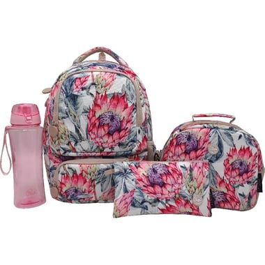 Atrium Classic Floral 4-in-1 Value Set Backpack with Accessory, Pink
