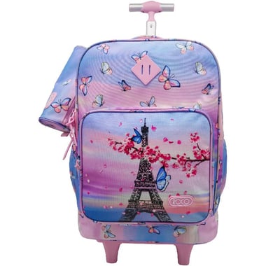 Roco Paris Trolley Bag with Accessory, for 15.6" (Device), Pink/Blue