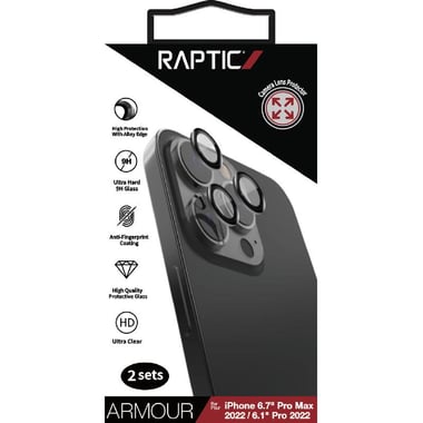 X-Doria Raptic Armour (Individual Ring) Smartphone Camera Accessory, for iPhone 14 Pro/iPhone 14 Pro Max, Black