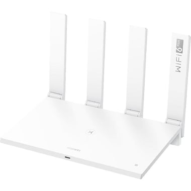 Huawei WiFi AX3 Wireless Router, 5 GHz: up to 2402 Mbps/2.4 GHz: up to 574 Mbps, up to 128 Devices, Dual Band (2.4 GHz/5 GHz), Wi-Fi 6 (802.11ax), 4 Port (LAN/WAN Auto Adapter)
