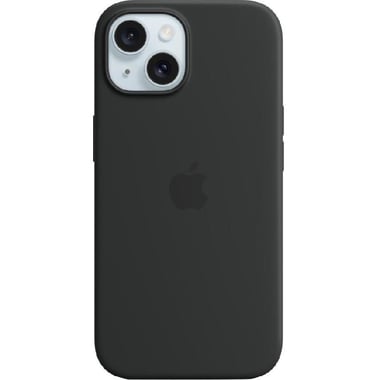 Apple Silicone Back Cover Mobile Case with MagSafe, for iPhone 15, Black
