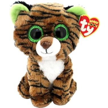 TY Beanie Boos Tiggy The Brown Striped Tiger Plush Toy, Brown/Black, 3 Years and Above
