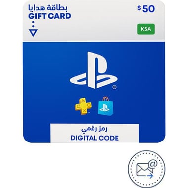سوني بطاقات الهدايا 50 دولار PSN Store يرسل بالايميل ‎-‎ بطاقة بلايستيشن ستور، كود رقمي السعودية