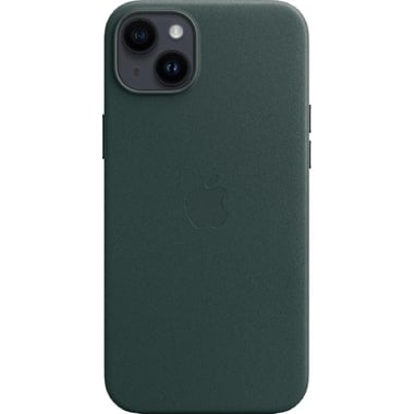 Apple Leather Back Cover Mobile Case with MagSafe, for iPhone 14 Plus, Forest Green