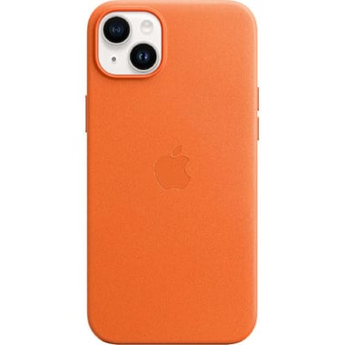 Apple Leather Back Cover Mobile Case with MagSafe, for iPhone 14 Plus, Orange