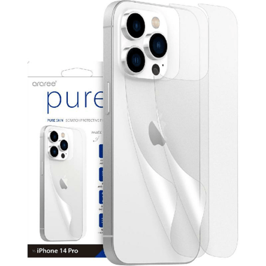 Araree Pure Skin Scratch Protection Film Smartphone Screen Protector, TPU Film for Device Rear Body (2 Pcs), for iPhone 14 Pro