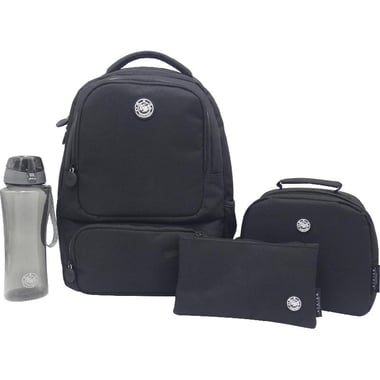 Atrium Black Series 4-in-1 Value Set Backpack with Accessory, Black