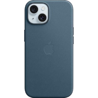 Apple FineWoven Back Cover Mobile Case with MagSafe, for iPhone 15, Pacific Blue