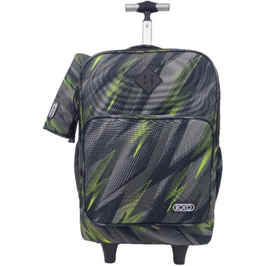 Roco Zig Zag Abstract Trolley Bag with Accessory, for 15.6" (Device), Green/Black
