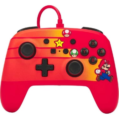 PowerA Speedster Mario Controller, Wired, for Nintendo Switch, Red