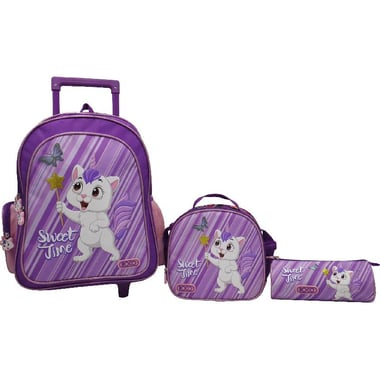 Roco Caty Sweet Time Cat 3-in-1 Trolley Bag with Accessory, for 15.6" (Device), Purple