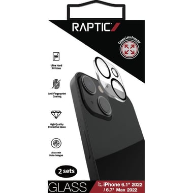 X-Doria Raptic Glass (Full Frame) Smartphone Camera Accessory, for iPhone 14/iPhone 14 Plus, Clear