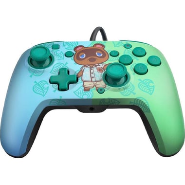 PDP Faceoff Deluxe+ Animal Crossing Tom Nook Controller, Wired, for Nintendo Switch, Green