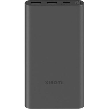 Xiaomi Power Bank, Fast Battery Charging, 10000 mAh, 3 USB (1X USB-C/2X USB), Black