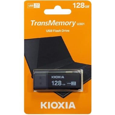 Kioxia TransMemory U301 USB 3.2 (Gen 1) Flash Drive, 128 GB, Black