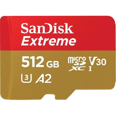 سان ديسك اكستريم بطاقة ذاكرة عالية السعة MicroSDXC، سعة 512 جيجابايت، ميجابت في الثانية ‎190‎ 10: سرعة الاداء القصوى‎ الفئة