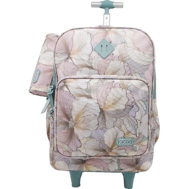 Roco Flowers Trolley Bag with Accessory, for 15.6" (Device), Pink/Brown
