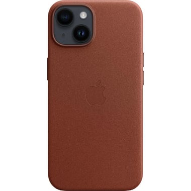 Apple Leather Back Cover Mobile Case with MagSafe, for iPhone 14, Umber