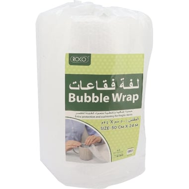 Roco Bubble Wrap, Clear, 50.00 cm ( 1.64 ft )X 2400.00 cm ( 78.74 ft )
