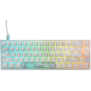 Ducky One 2 Mini RGB Cherry Blue Mechanical Switch Gaming Keyboard, Wired, for Laptop/Desktop Computer/Gaming Desktop Computer/CPU (Windows OS), White