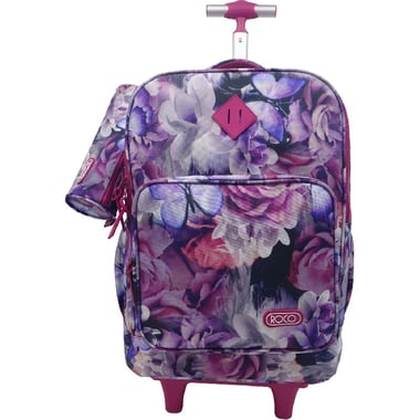 Roco FLowers Trolley Bag with Accessory, for 15.6" (Device), Purple/Pink