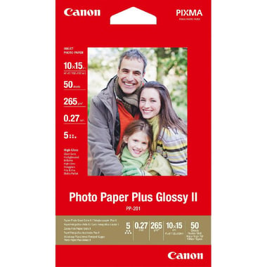 Canon Photo Paper, High-gloss, White, 10 X 15 cm, 265 gsm, 50 Sheets