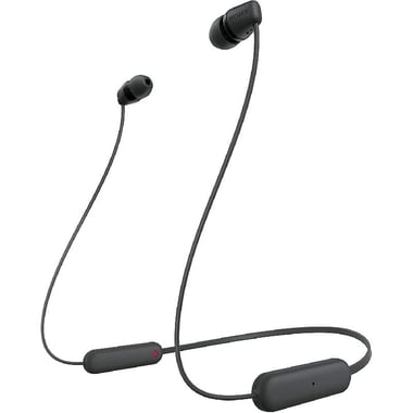Sony WI-C100 In-Ear Earphones with Neckband, Bluetooth, USB (Charging), Built-in Microphone, Black