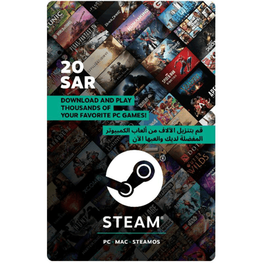 Steam SAR 20 Gift Card (Delivery by eMail), Digital Code (KSA)