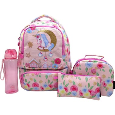 Atrium Lovely Unicorn 4-in-1 Value Set Backpack with Accessory, Pink