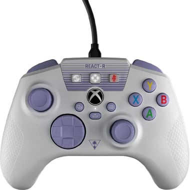 Turtle Beach REACT-R Controller, Wired, for Xbox One/Xbox Series X/Xbox Series S, White/Purple