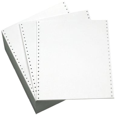 Computer Paper, Plain, White, 9.5" X 11"